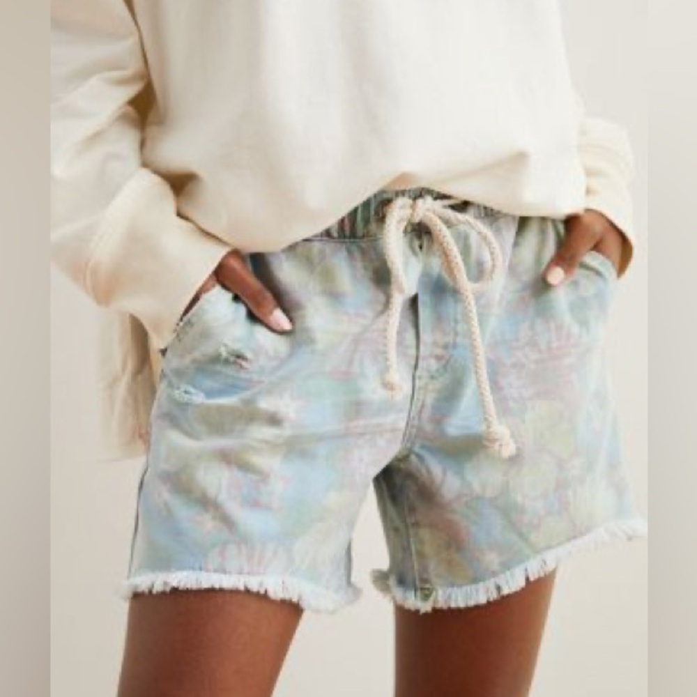 Aerie Pastel Floral High Waist Shorts